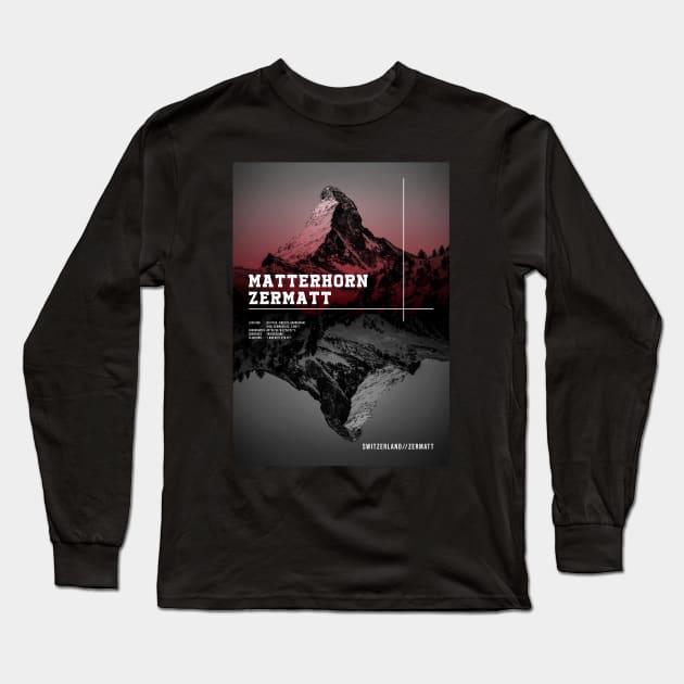 MATTERHORN ZERMATT WIKIPEDIA Long Sleeve T-Shirt by Trangle Imagi